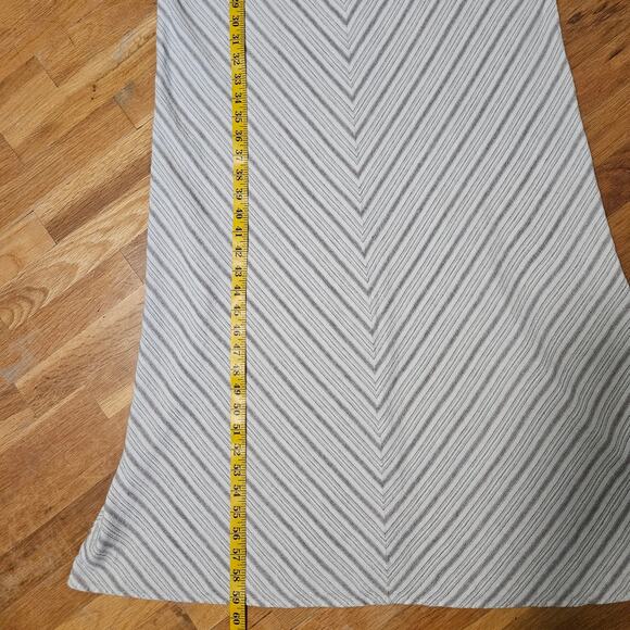 Womens Linen Maxi Dress Med Beige Neutral Sleeveless Striped Boho Resort Summer - Picture 6 of 9